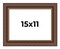 15x11 Traditional Brown Picture Frame - UV Acrylic, Foam Board Backing, Hanging Hardware